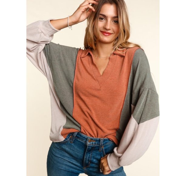 Haptics Tops - Color Block Top